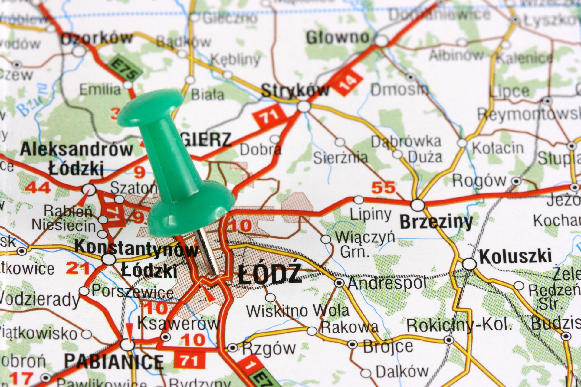 Mapa okolic Łodzi
