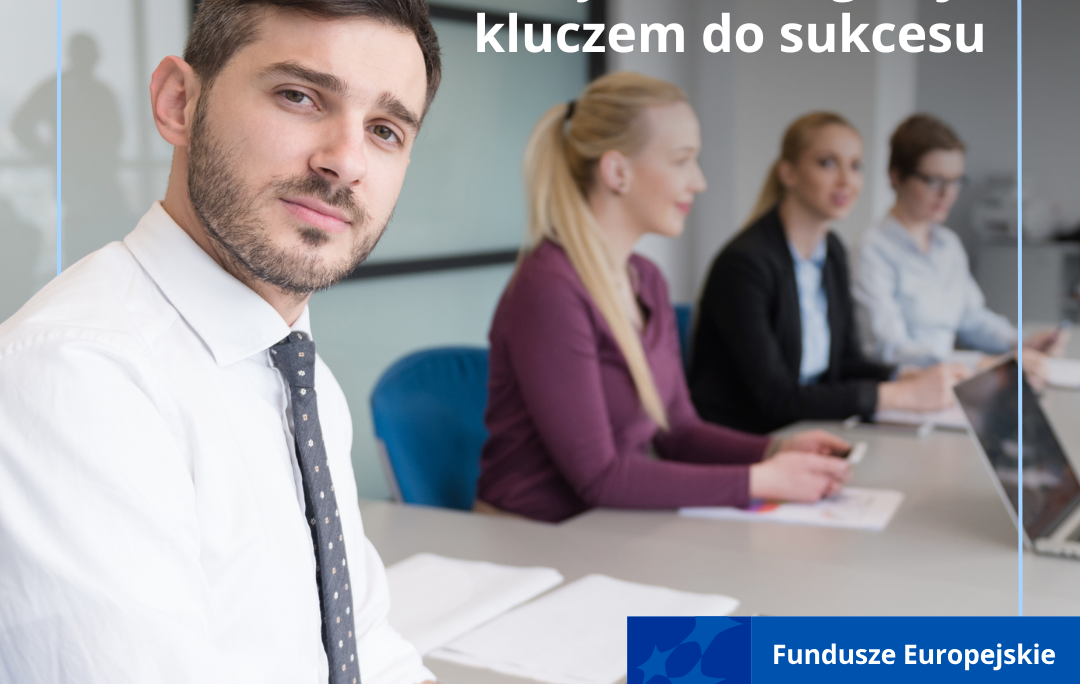 Młody mężczyzna w środowisku biznesowym. Projekt "Kompleksowa aktywna integracja kluczem do sukcesu".